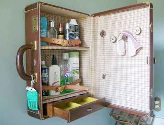 decoração com malas antigas