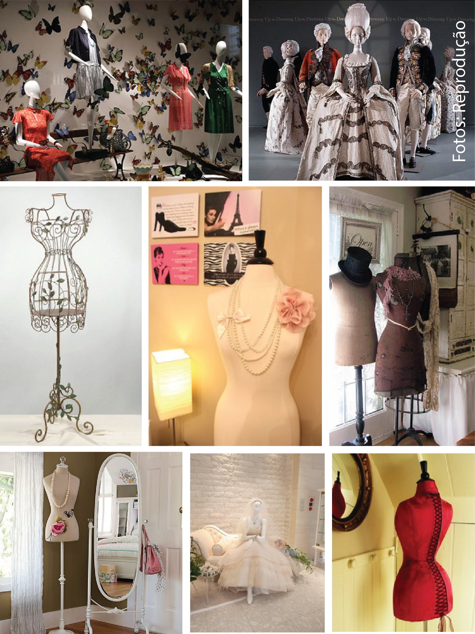 decoração com manequins