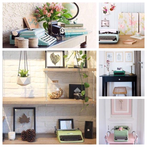 ideias de decoração com máquinas de escrever antigas