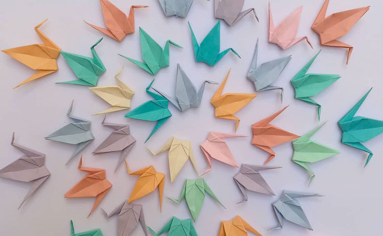 ideias criativas decoração origami casa