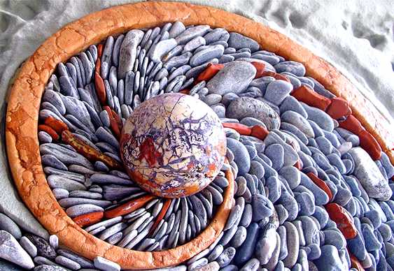 decoração com pedras de rio