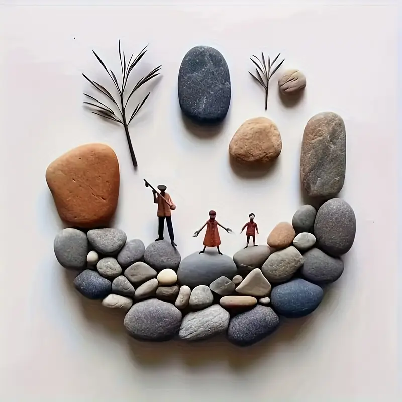 ideias criativas decoração pedras rio ambientes