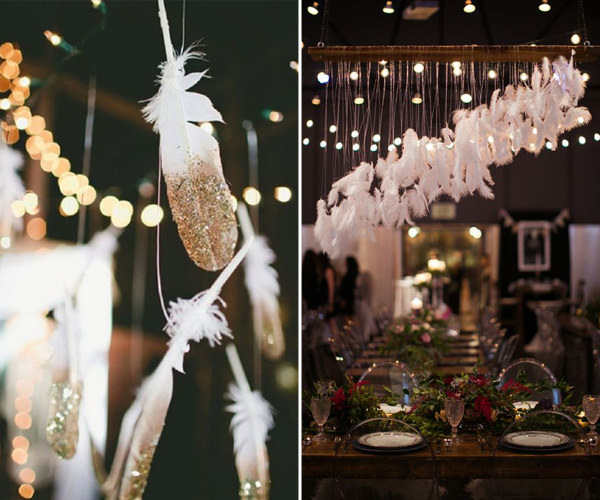 decoração com penas