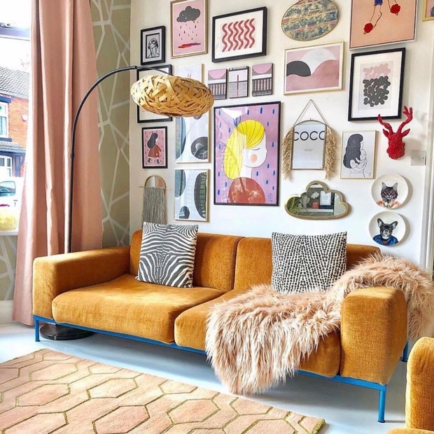 decoração com pratos na parede