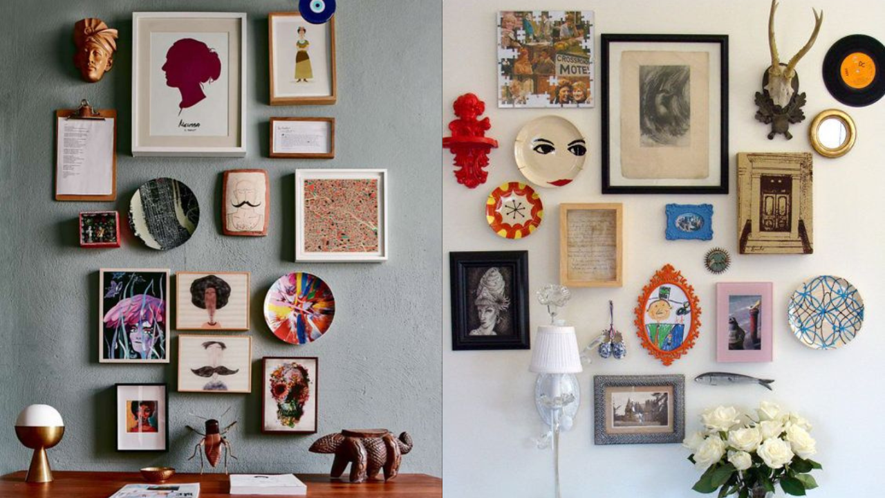 decoração com pratos na parede