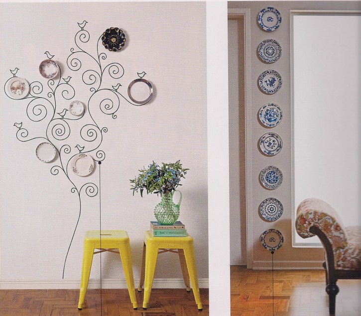 decoração com pratos na parede