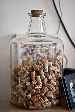 decoração com rolhas de vinho