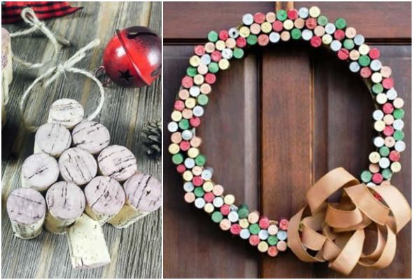 decoração com rolhas para natal
