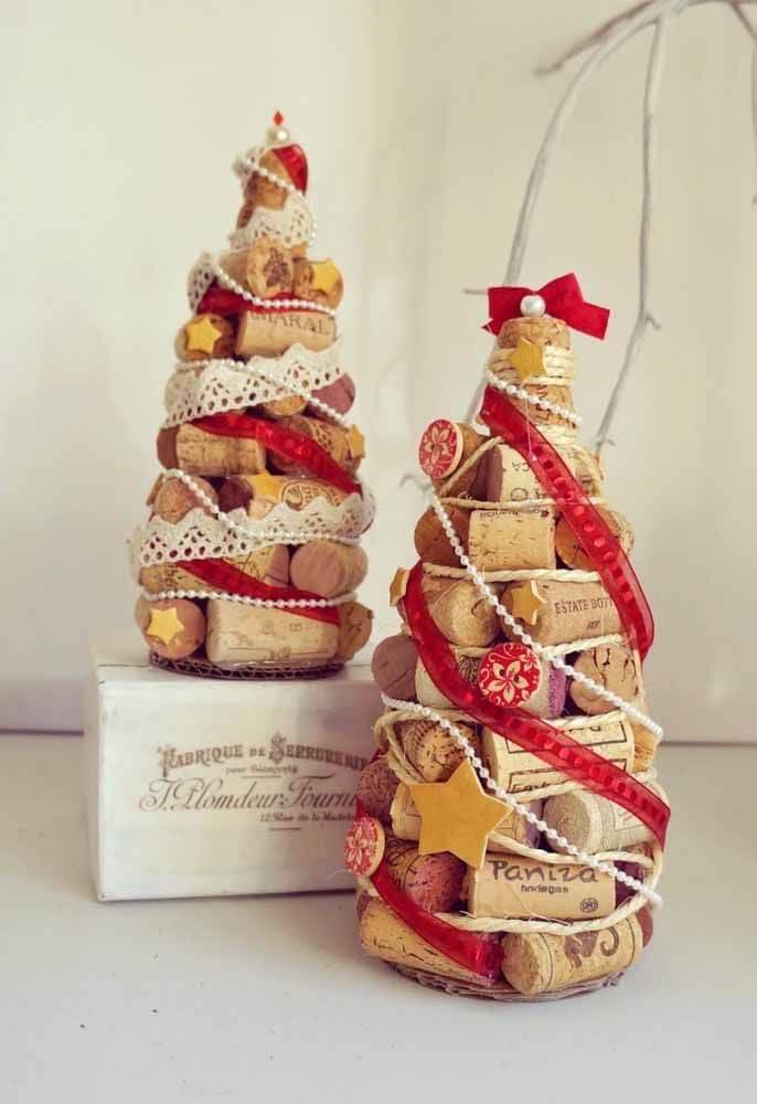 ideias de decoração de natal com rolhas de vinho para iniciantes