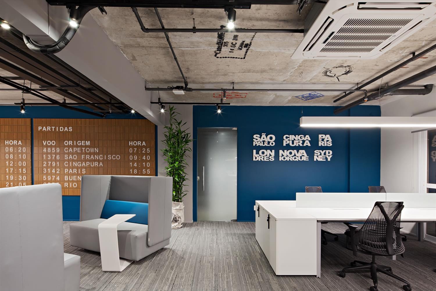 decoração de agência de viagens