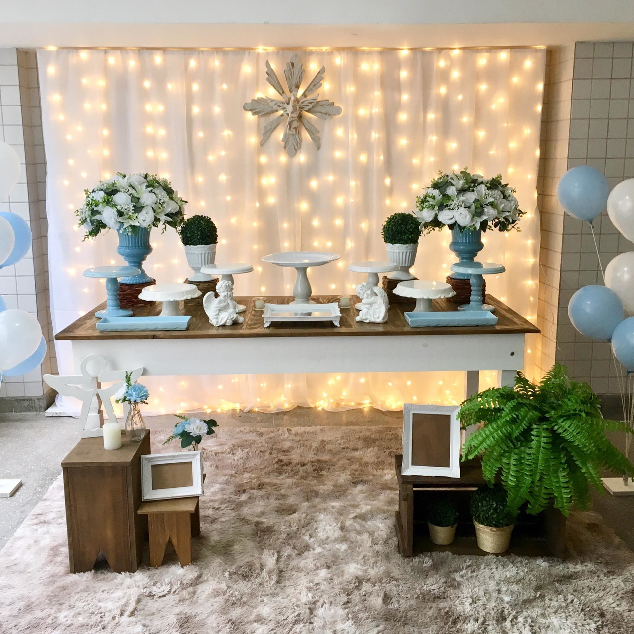 decoração de batizado para menino vs menina