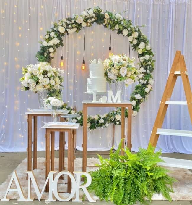 mini wedding decoração simples