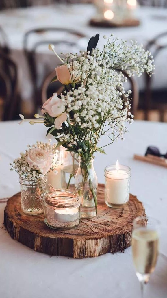 decoração de mesa de casamento simples