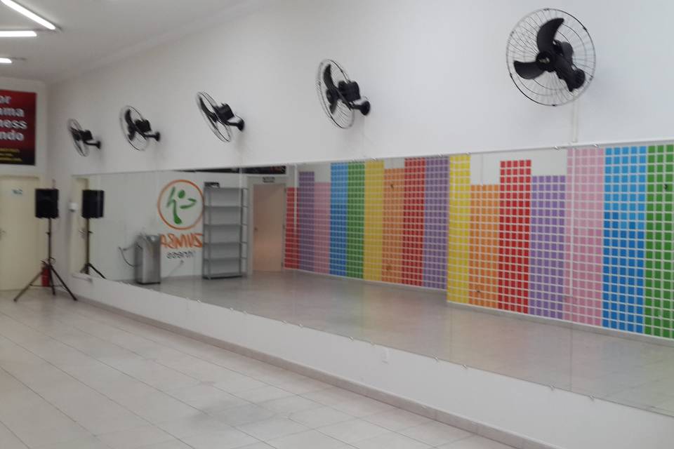 decoração estúdio de hip hop