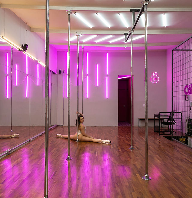 decoração estúdio de dança minimalista