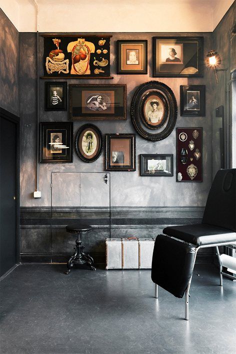 decoração estúdio de tatuagem pequeno