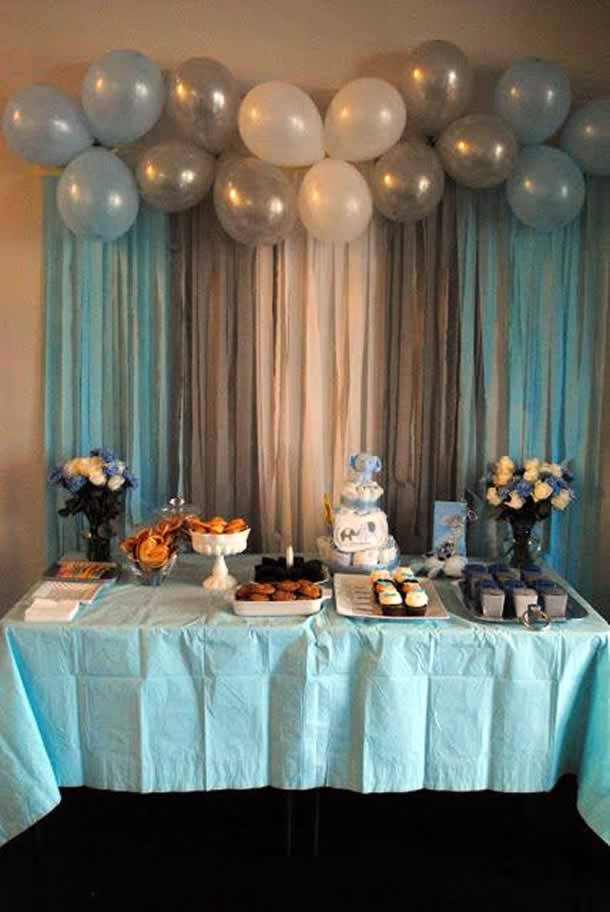 decoracao de festa simples para mesa de bolo