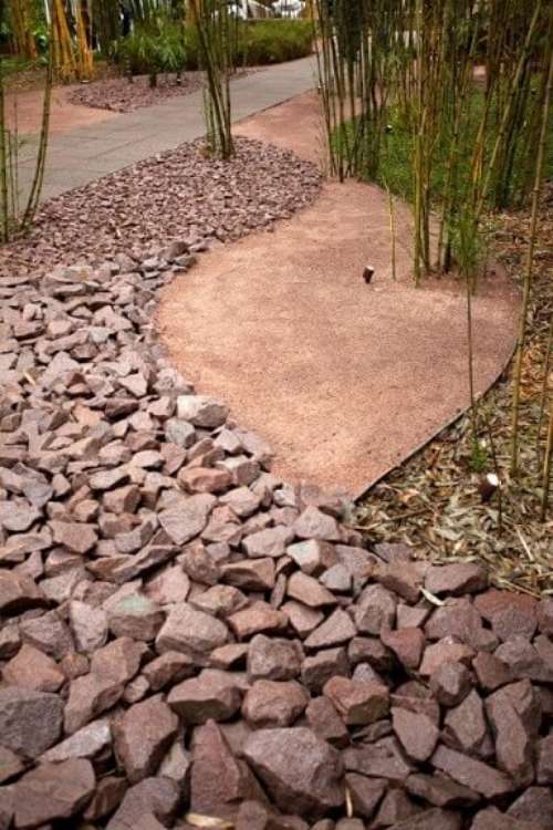 jardim de inverno com pedras