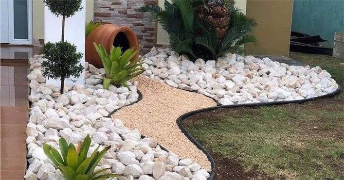 jardim de inverno com pedras