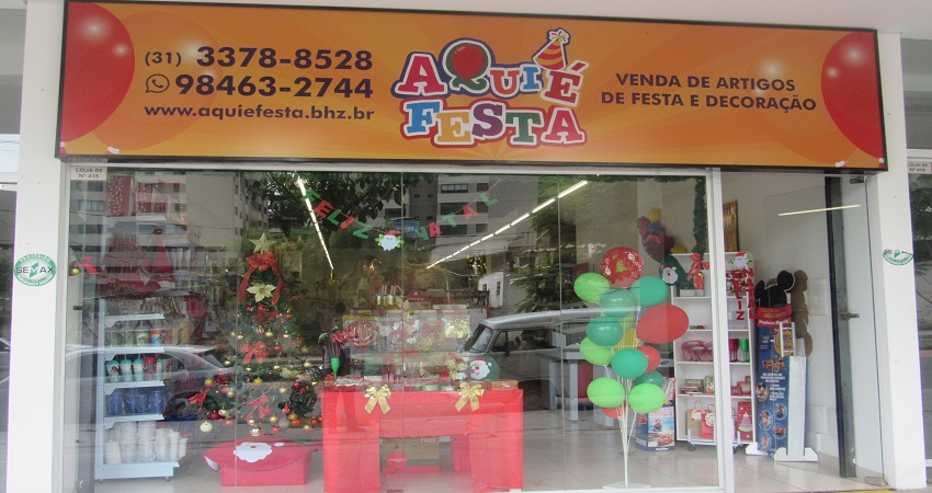 decoração de loja de artigos para festa