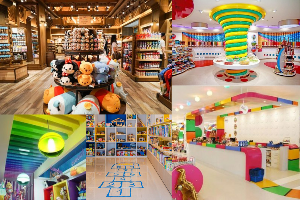 loja de brinquedos vs loja online decoração