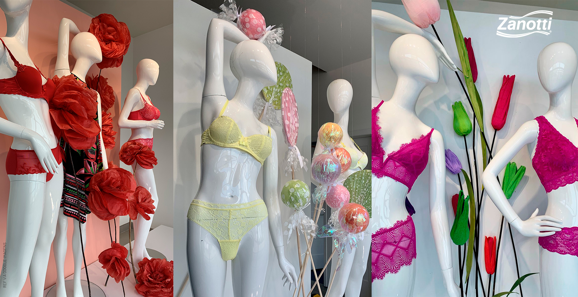 decoração loja de lingerie vs loja de roupas íntimas