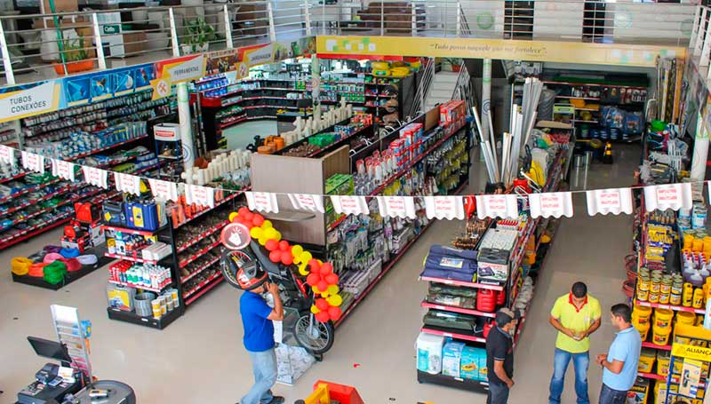 layout loja materiais construção pequena