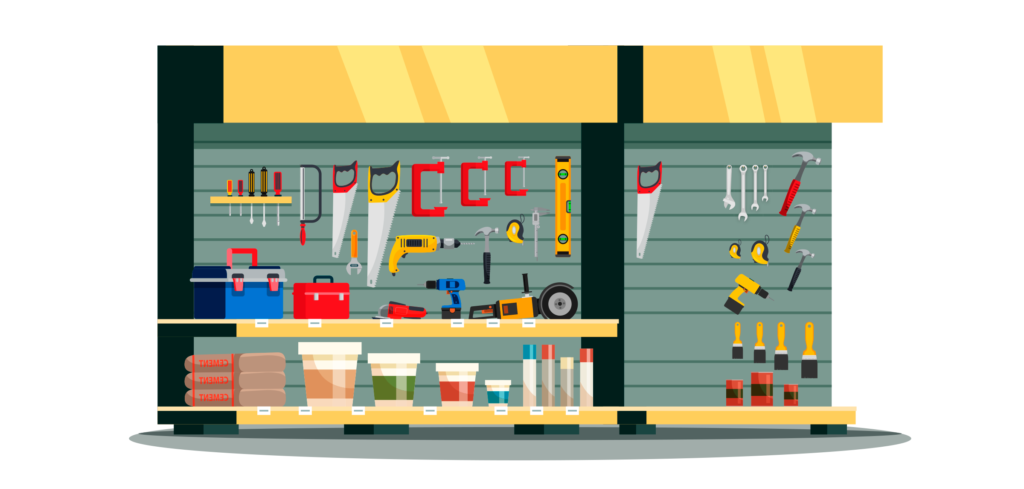 merchandising visual loja de materiais de construção