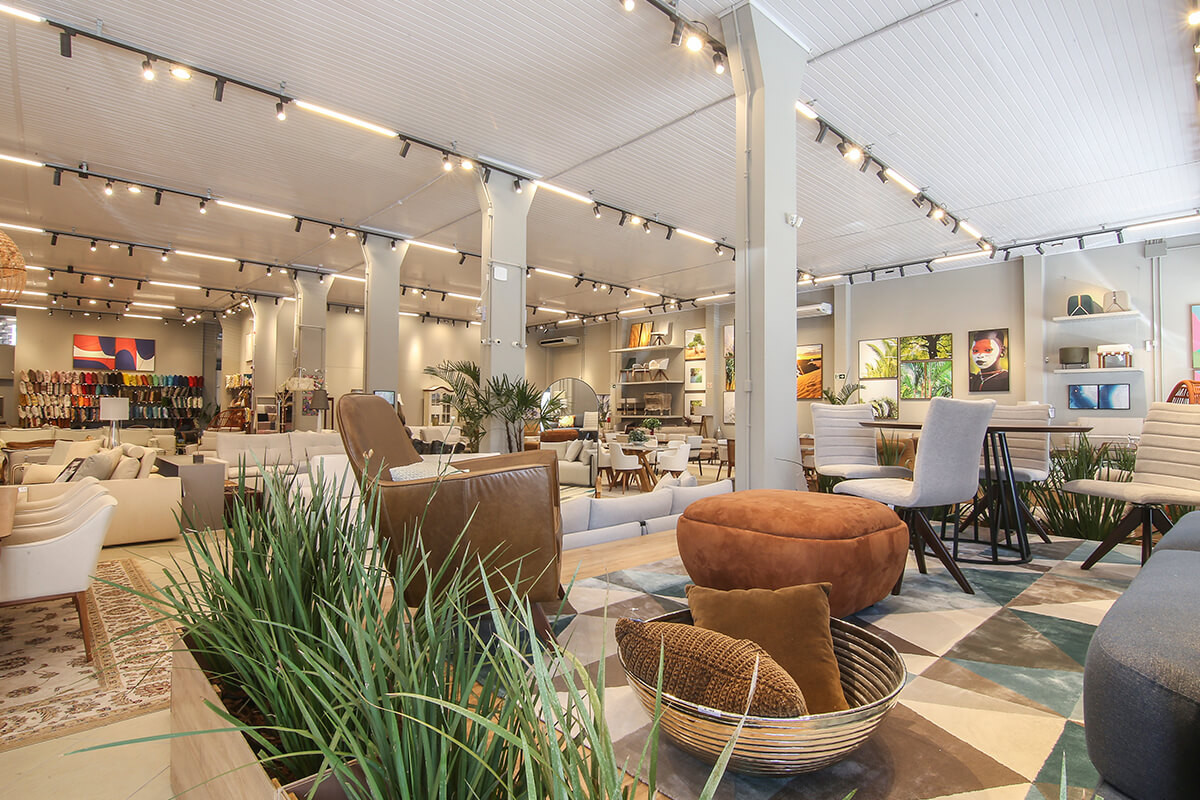 decoração de loja de móveis