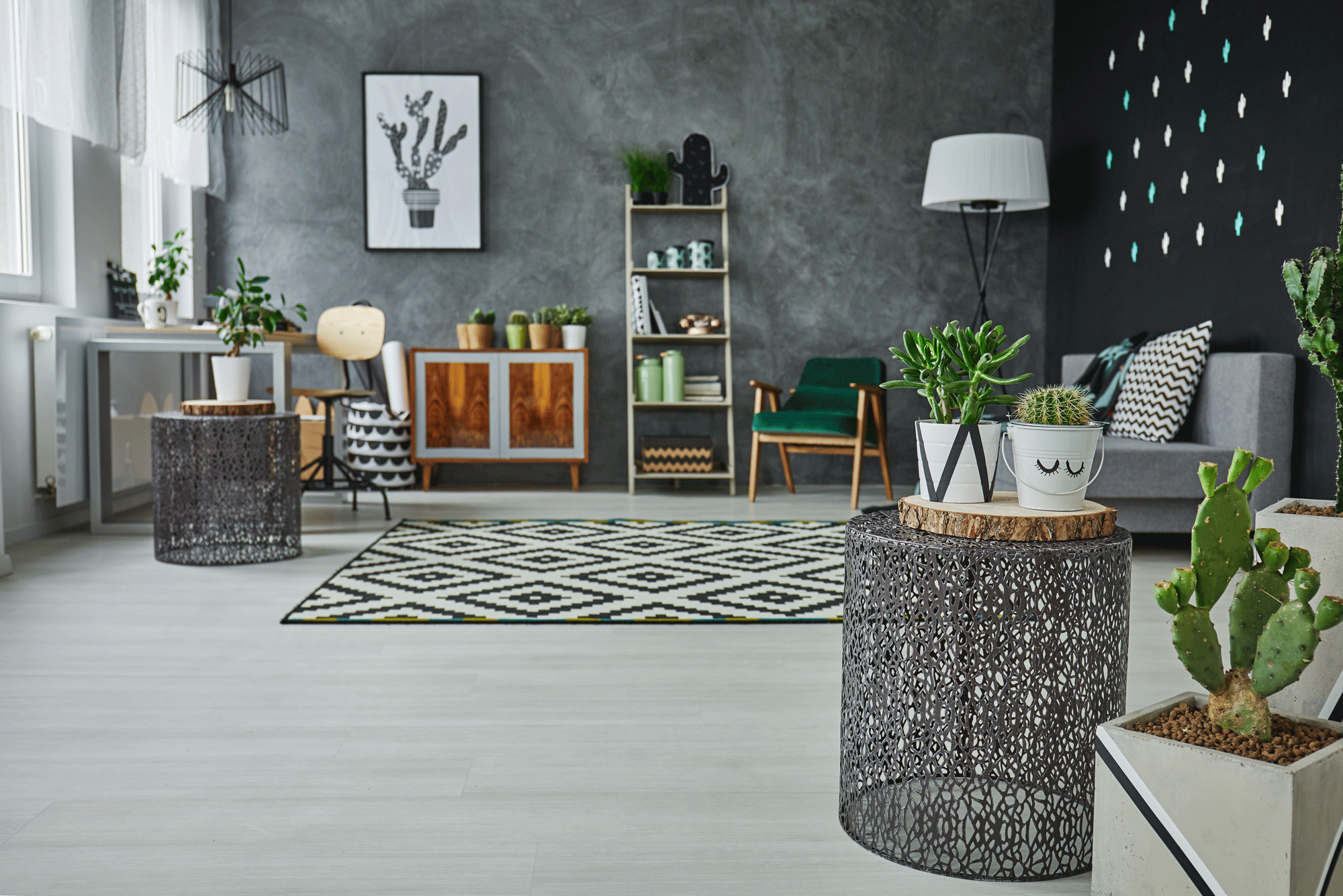 como usar jardim vertical na decoração de loja de plantas