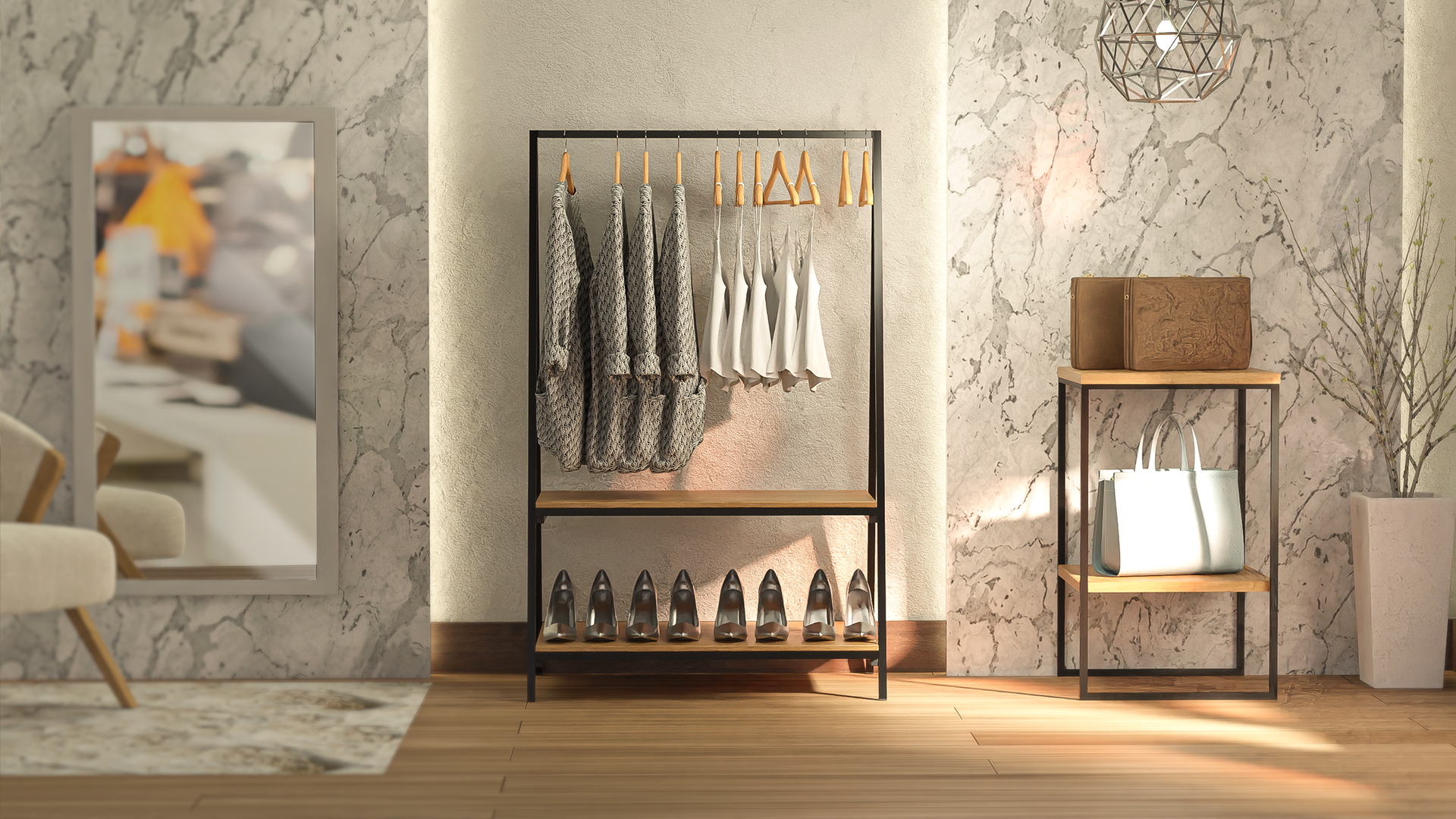 decoração de loja de roupas