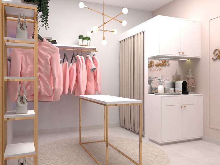 decoração loja de roupa pequena