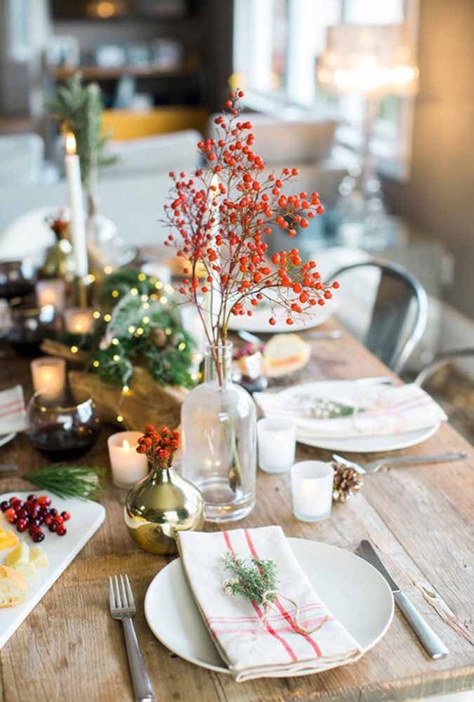 10 ideias criativas para decorar mesa de natal simples