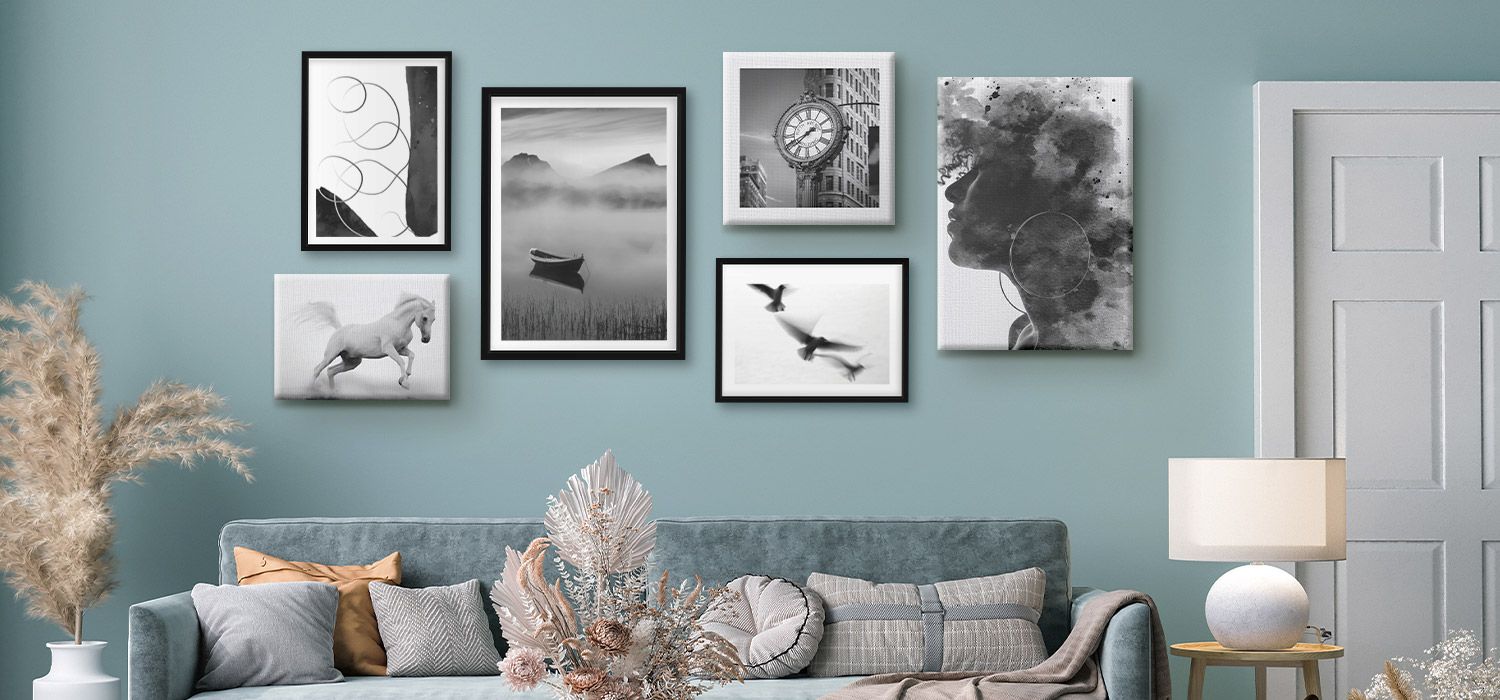 ideias criativas para mural de fotos na sala