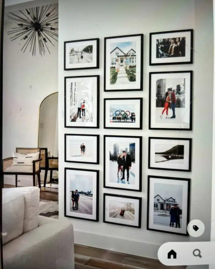 decoração de parede com fotos