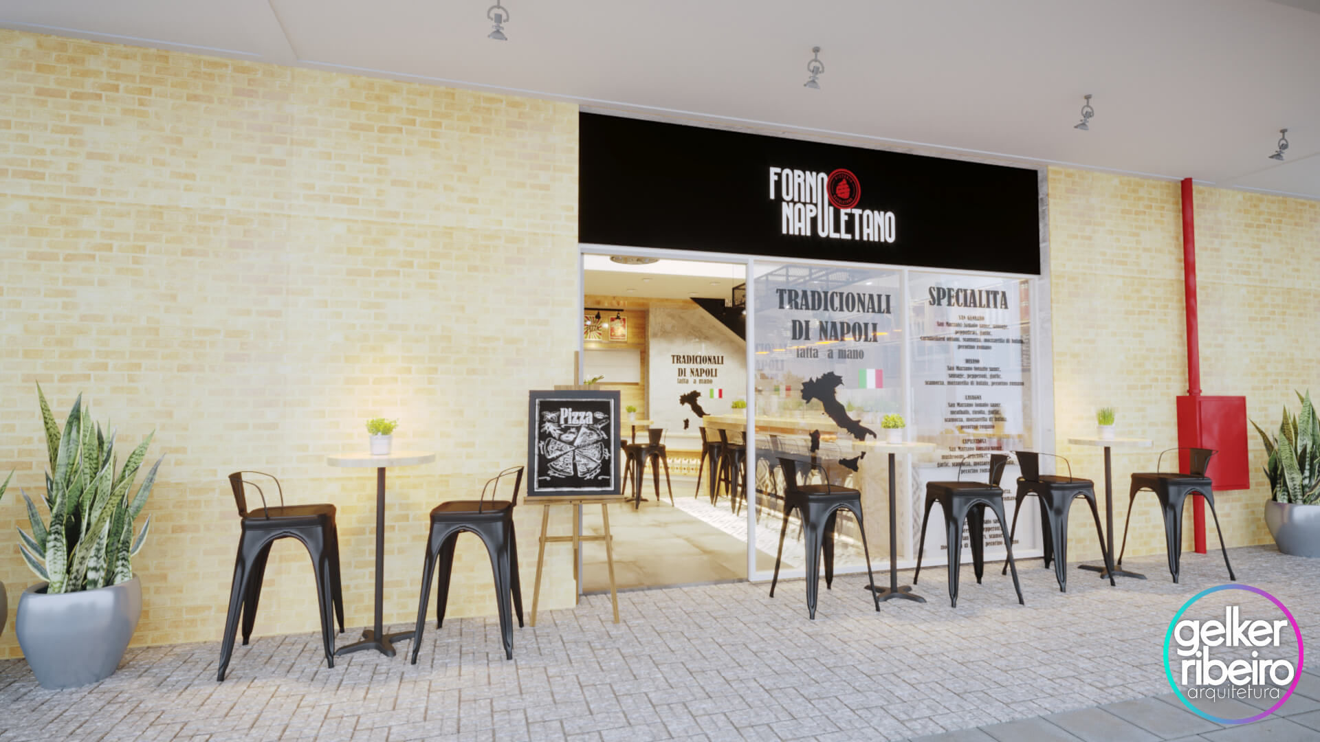 decoração de pizzaria