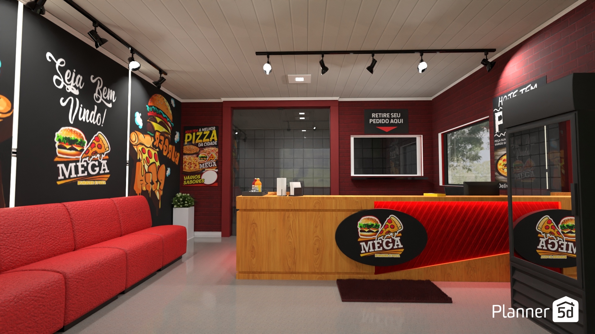 decoração de pizzaria