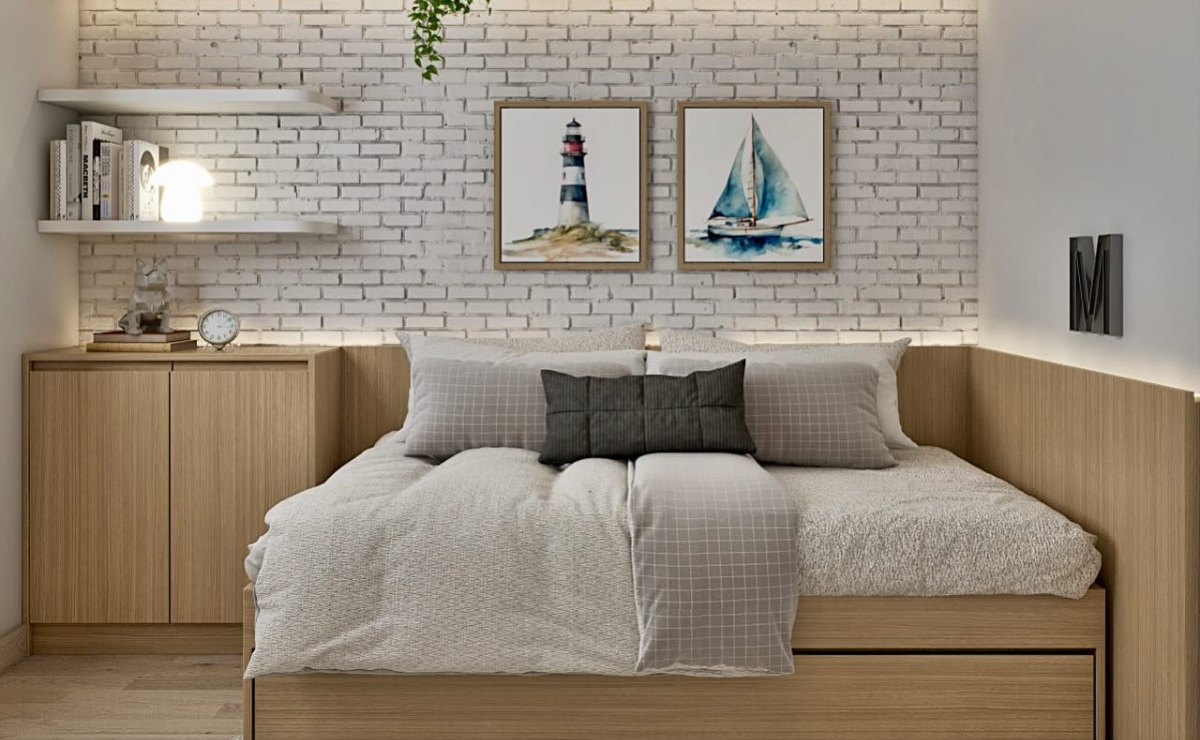 quarto pequeno planejado vs. móveis soltos