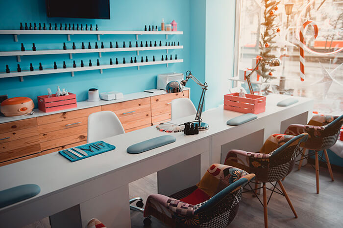 decoração salão de manicure moderno
