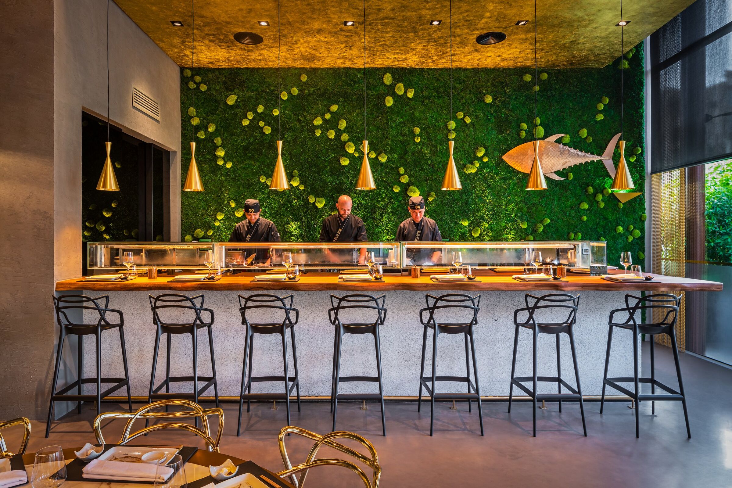 decoração de sushi bar