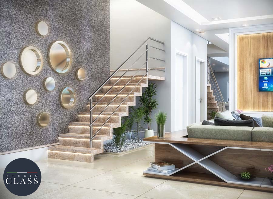 decoração escada interna