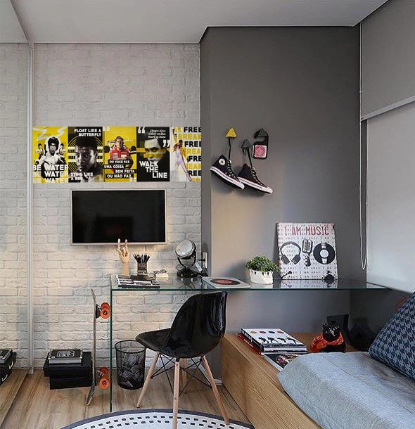 custo médio para decorar home office masculino