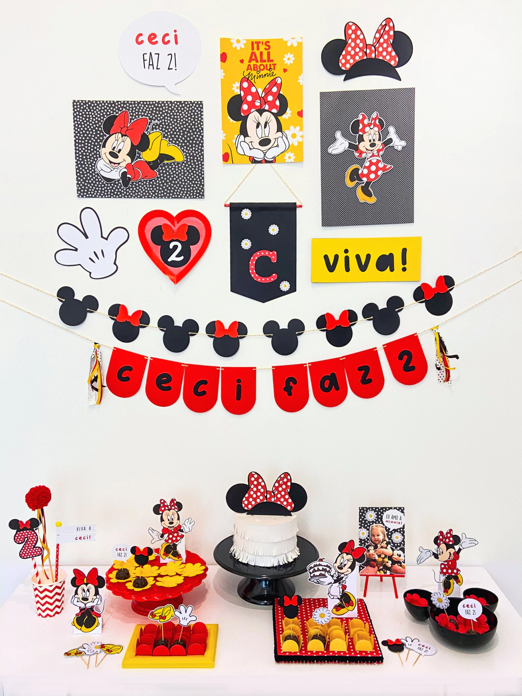 ideias criativas decoração festa minnie simples