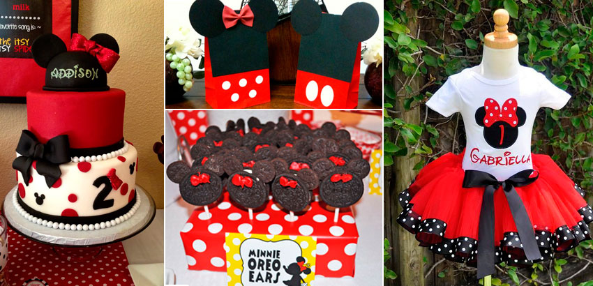 decoração minnie rosa vs minnie vermelha qual escolher