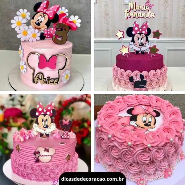 ideias de decoração minnie rosa simples para festa infantil