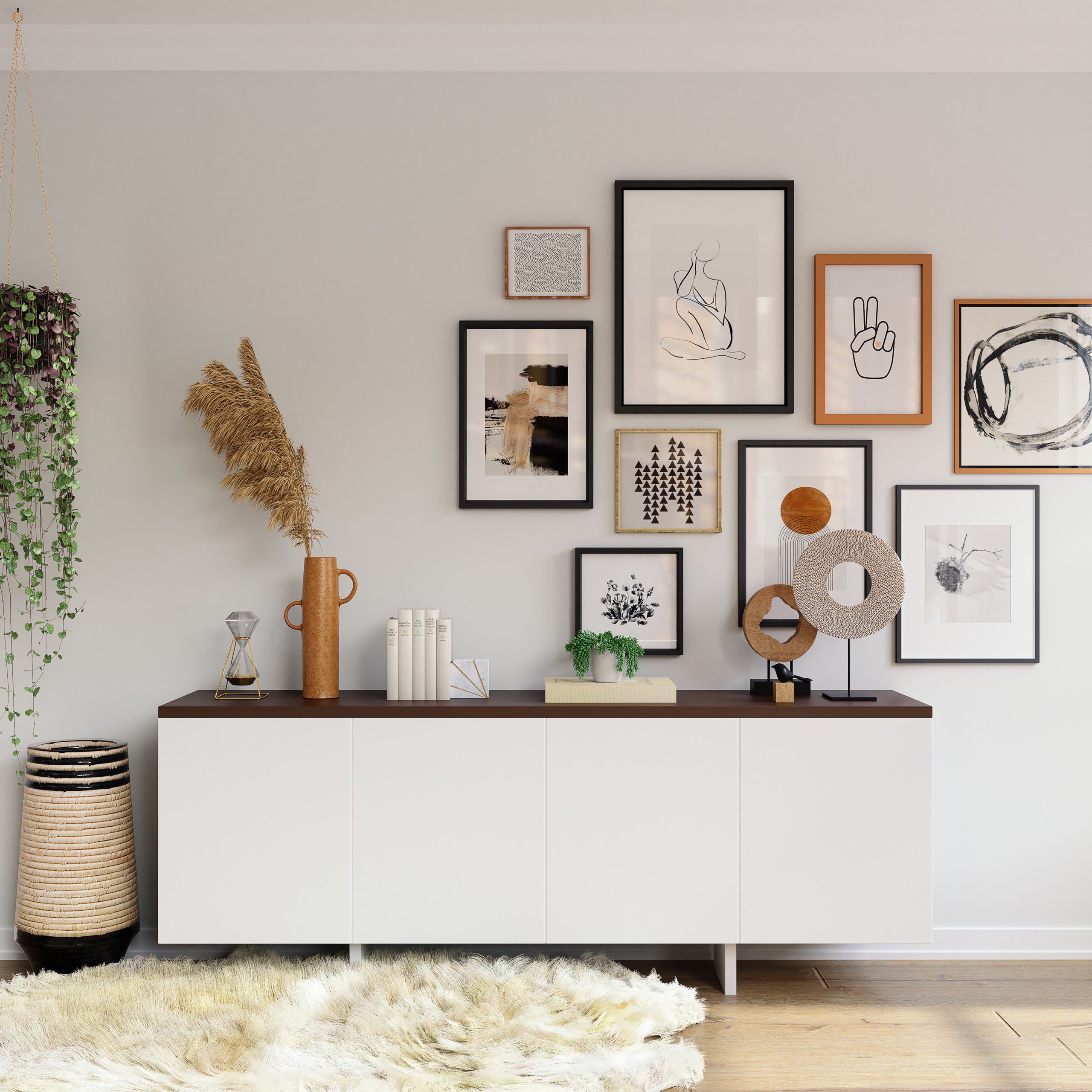 decoracao para aparador de sala