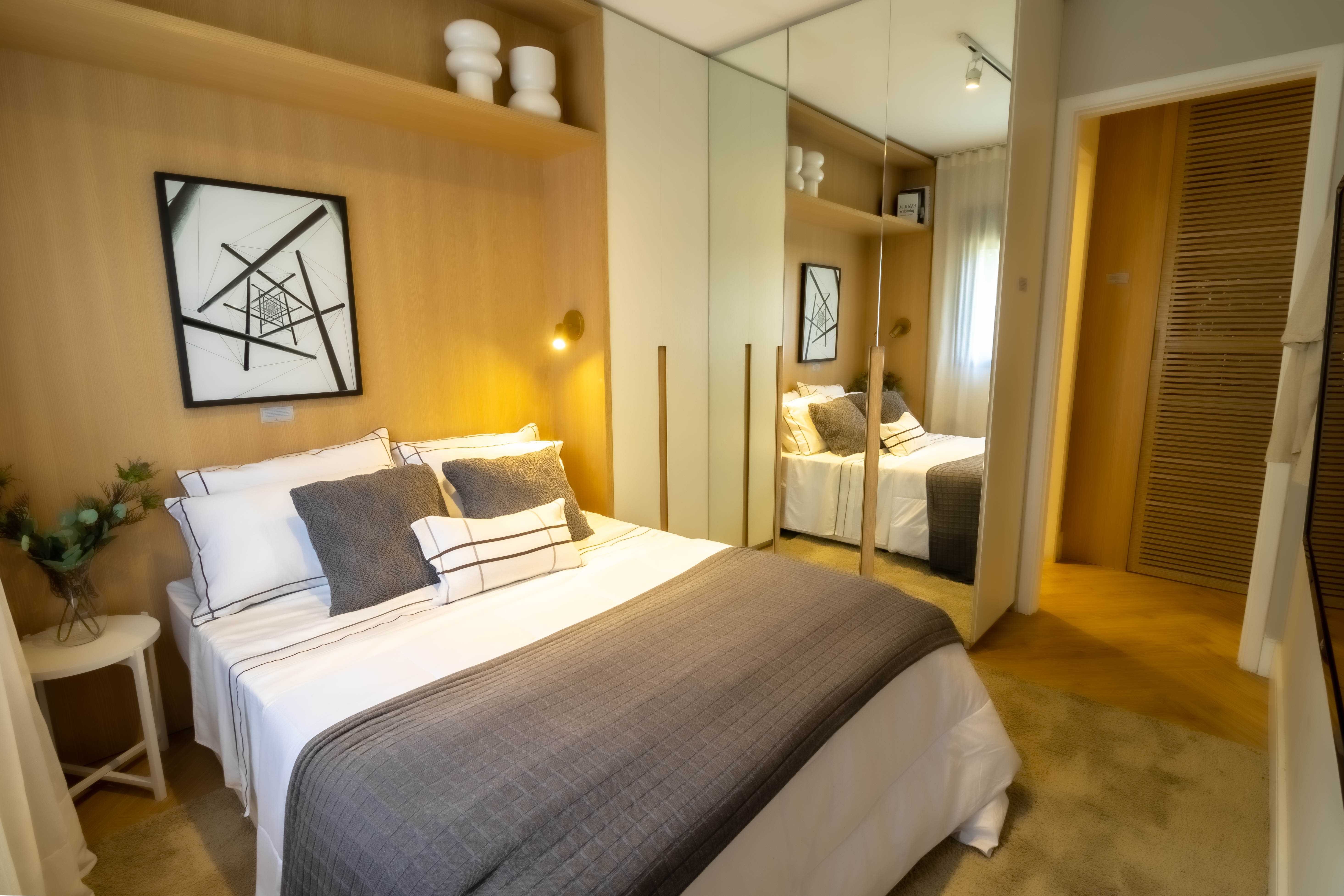 ideias de decoração quarto casal pequeno simples