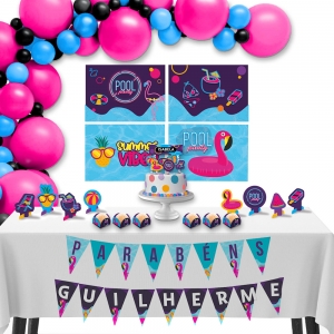 decoracao pool party feminino