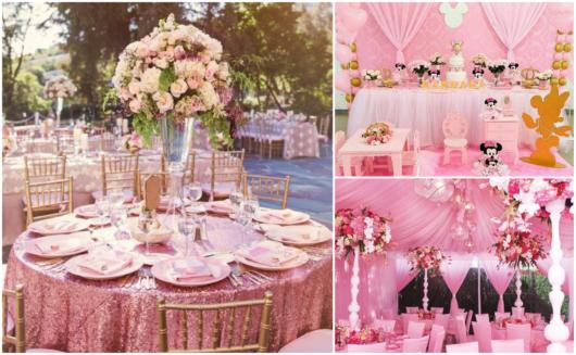 ideias de decoração rosa simples para festa infantil