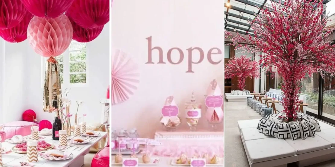 ideias de decoração rosa simples para festa infantil